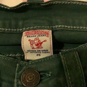 Great Forest Green premium denim brand True Religion jeans